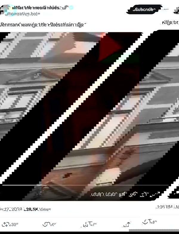 Il Re della Danimarca e il sostegno alla Palestina