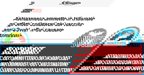 Le “ammissioni” di AstraZeneca