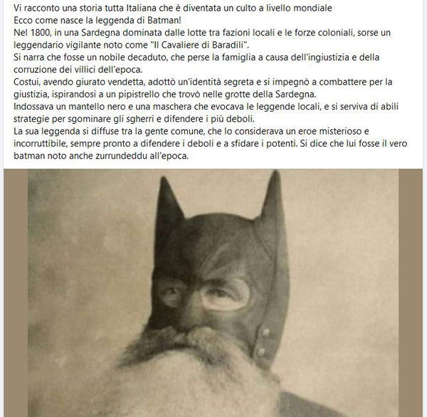 Le origini sarde di Batman