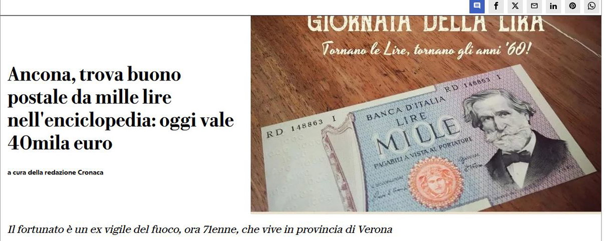 Repubblica, il buono da mille lire e Giustitalia… article-post