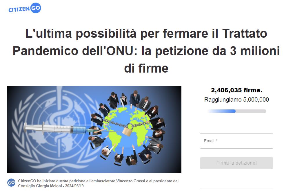 CitizenGO e il trattato pandemico article-post