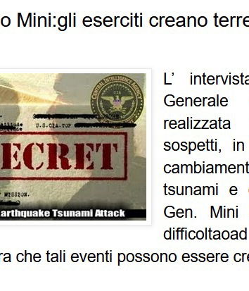 I terremoti artificiali e il militare italiano