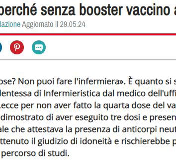 La quarta dose per fare l’infermiera?