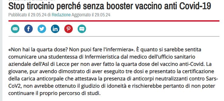 La quarta dose per fare l’infermiera? article-post