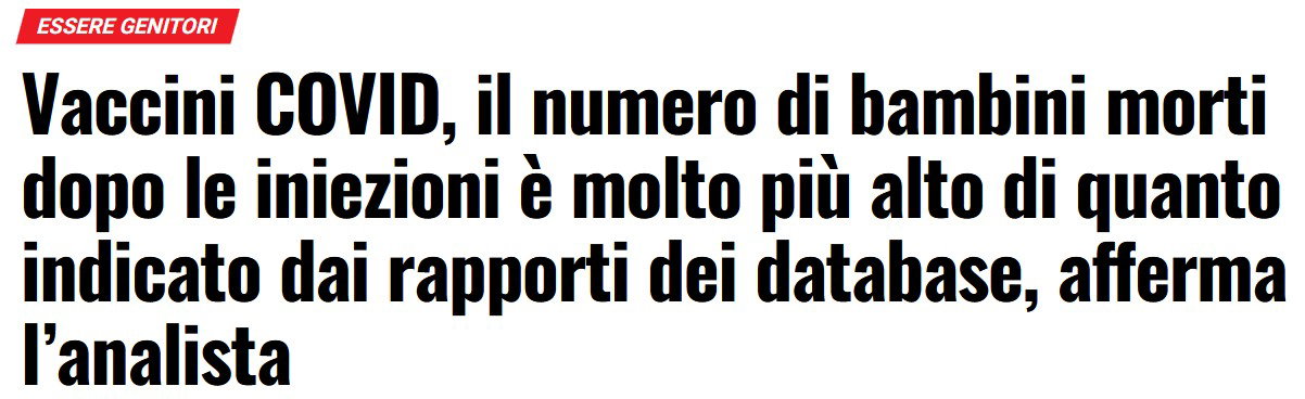 Il VAERS, i bambini morti e le segnalazioni article-post