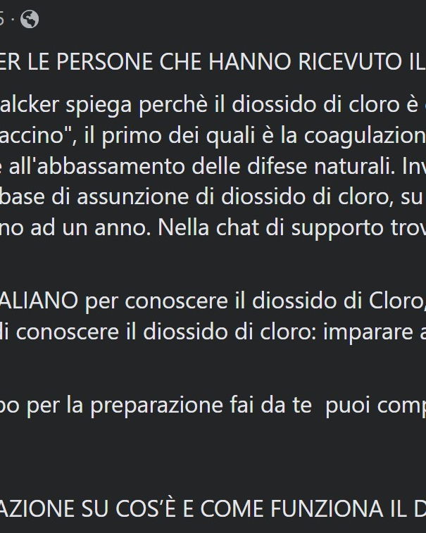 Il diossido di cloro contro il vaccino article-post