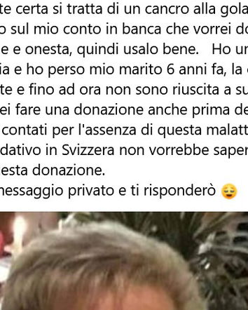 Soffro di una grave malattia…