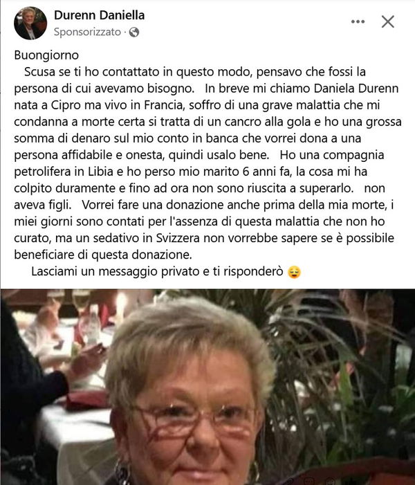 Soffro di una grave malattia…