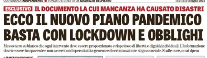 Il “nuovo piano pandemico” article-post