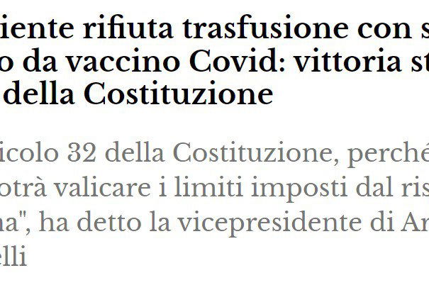 Le trasfusioni di “sangue contaminato” da vaccino COVID article-post