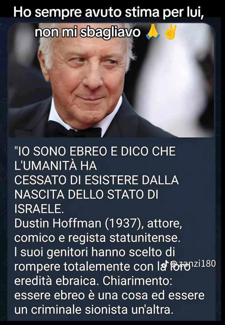 Dustin Hoffman e la citazione su Israele