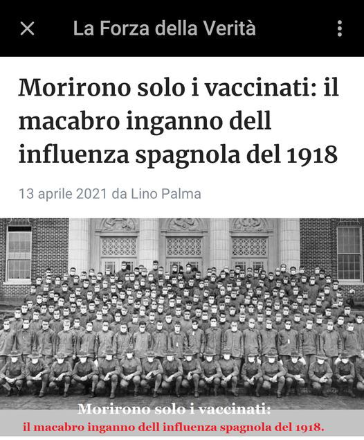 Influenza spagnola, “morirono solo i vaccinati”… article-post