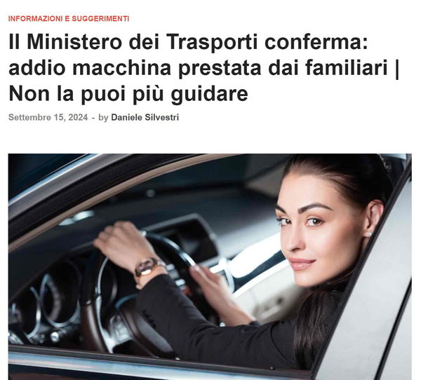 Addio macchina prestata ai familiari