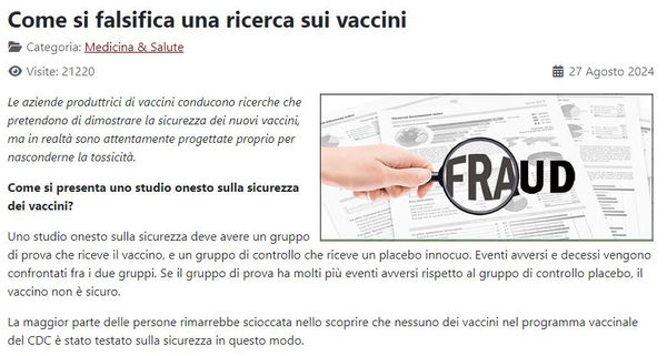 Luogocomune e le fonti sui vaccini