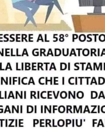Libertà di stampa, essere al 58° posto…