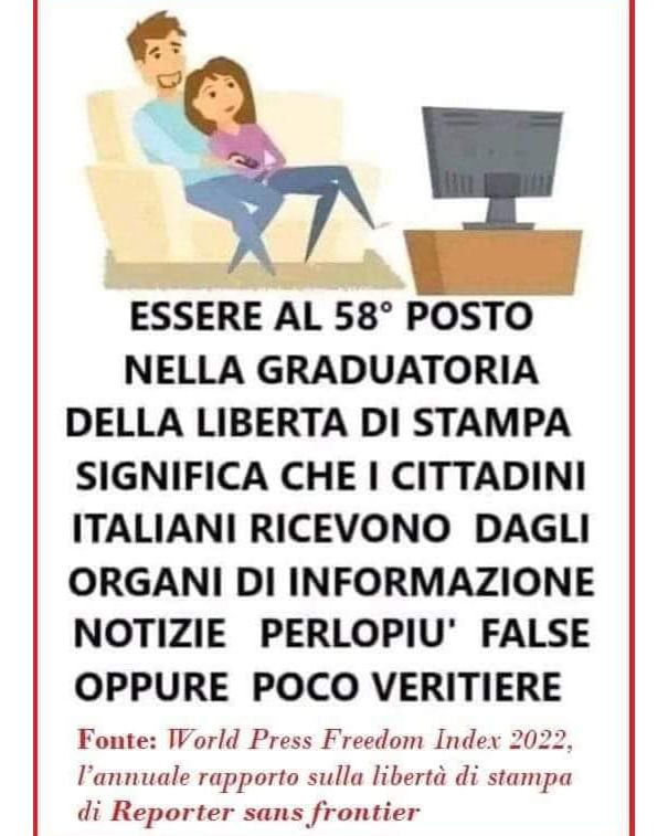 Libertà di stampa, essere al 58° posto… article-post