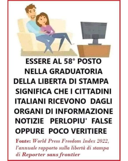 Libertà di stampa, essere al 58° posto… article-post