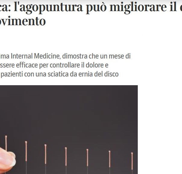 “Uno studio ha scoperto”: l’agopuntura… article-post