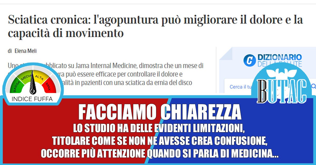 “Uno studio ha scoperto”: l’agopuntura…