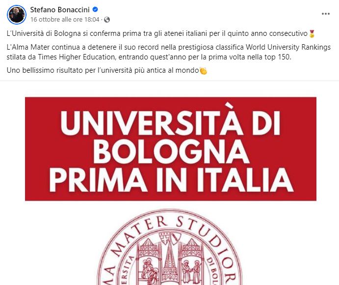 L’Università di Bologna e Stefano Bonaccini article-post