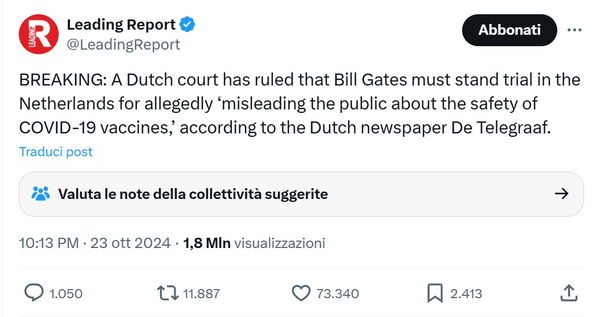 Il processo a Bill Gates in Olanda