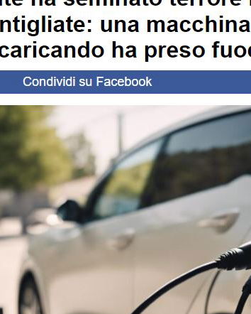L’auto elettrica che prende fuoco improvvisamente