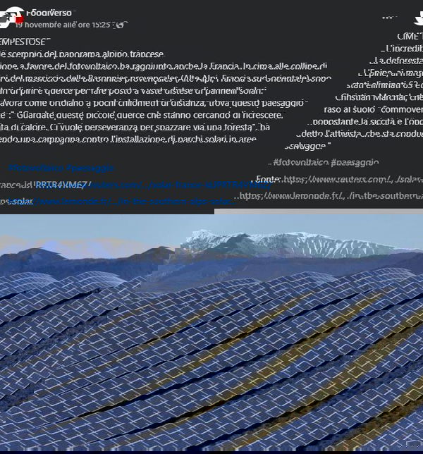 Cime tempestose e fotovoltaico in Francia
