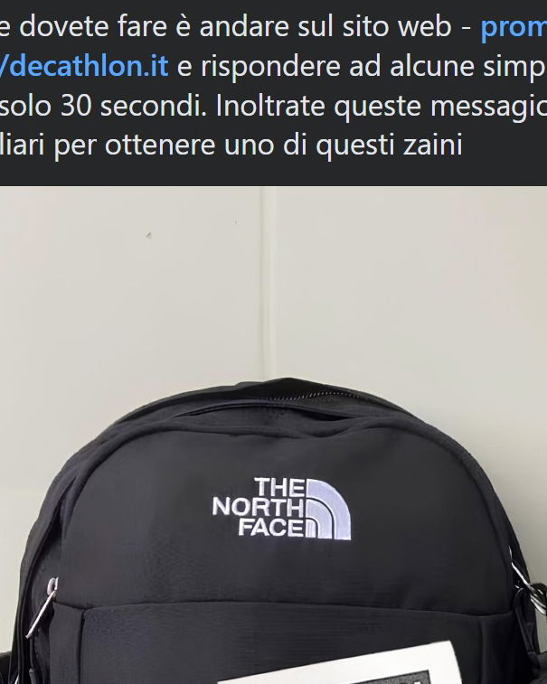 La truffa dello zaino North Face article-post