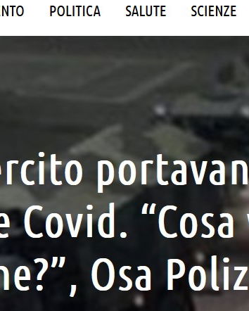 Un’unica bara sui camion di Bergamo…