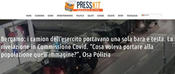 Un’unica bara sui camion di Bergamo…