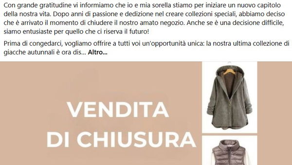 La truffa dei negozi che chiudono