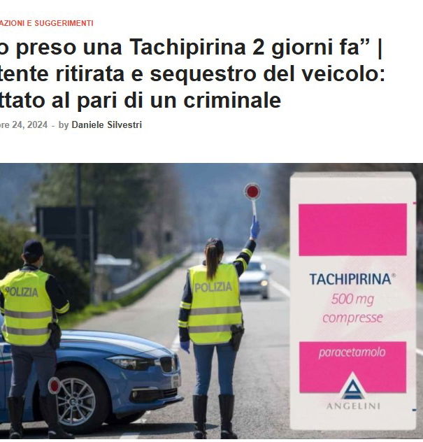Tachipirina, ibuprofene e patente di guida article-post