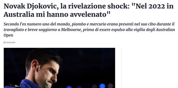 Djokovic e l’avvelenamento da metalli pesanti