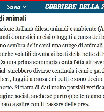 AIDAA e i botti di Capodanno, ed. 2025