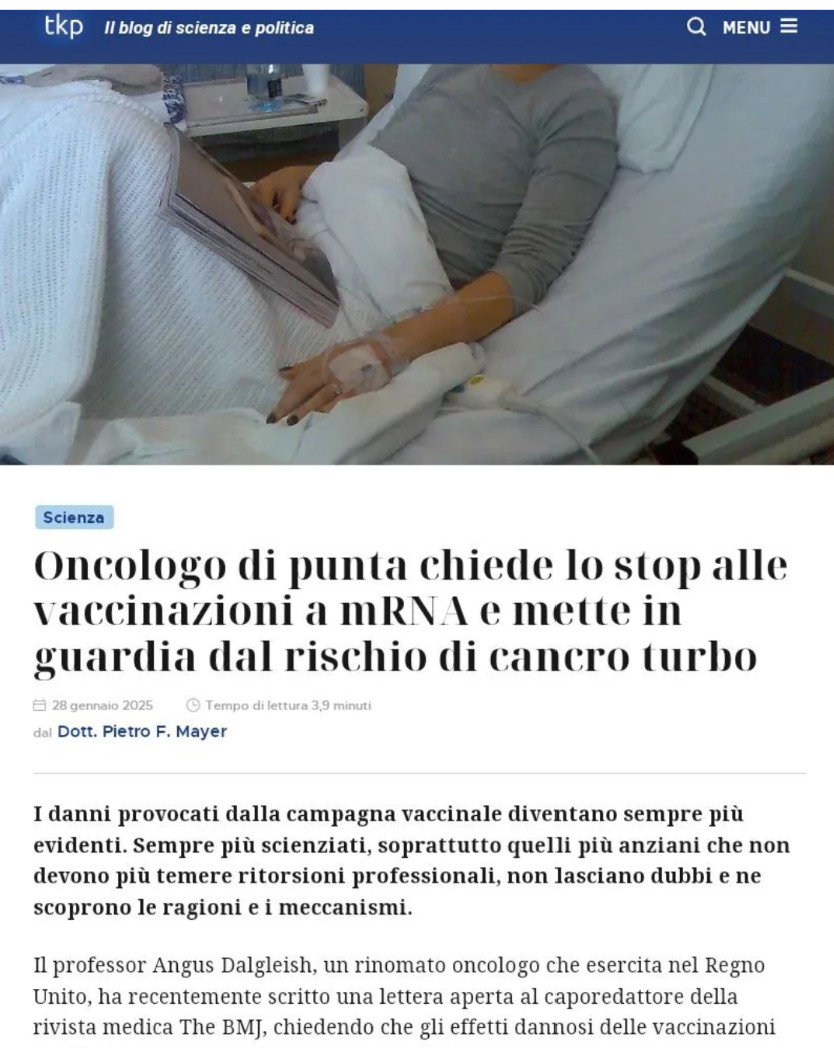 Oncologo di punta chiede lo stop alle vaccinazioni article-post