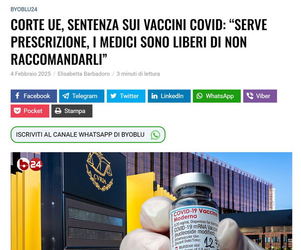 La prescrizione dei vaccini e le sentenze respinte
