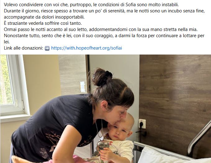 La raccolta fondi per la piccola Sofia article-post