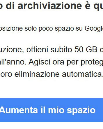 Il tuo spazio di archiviazione