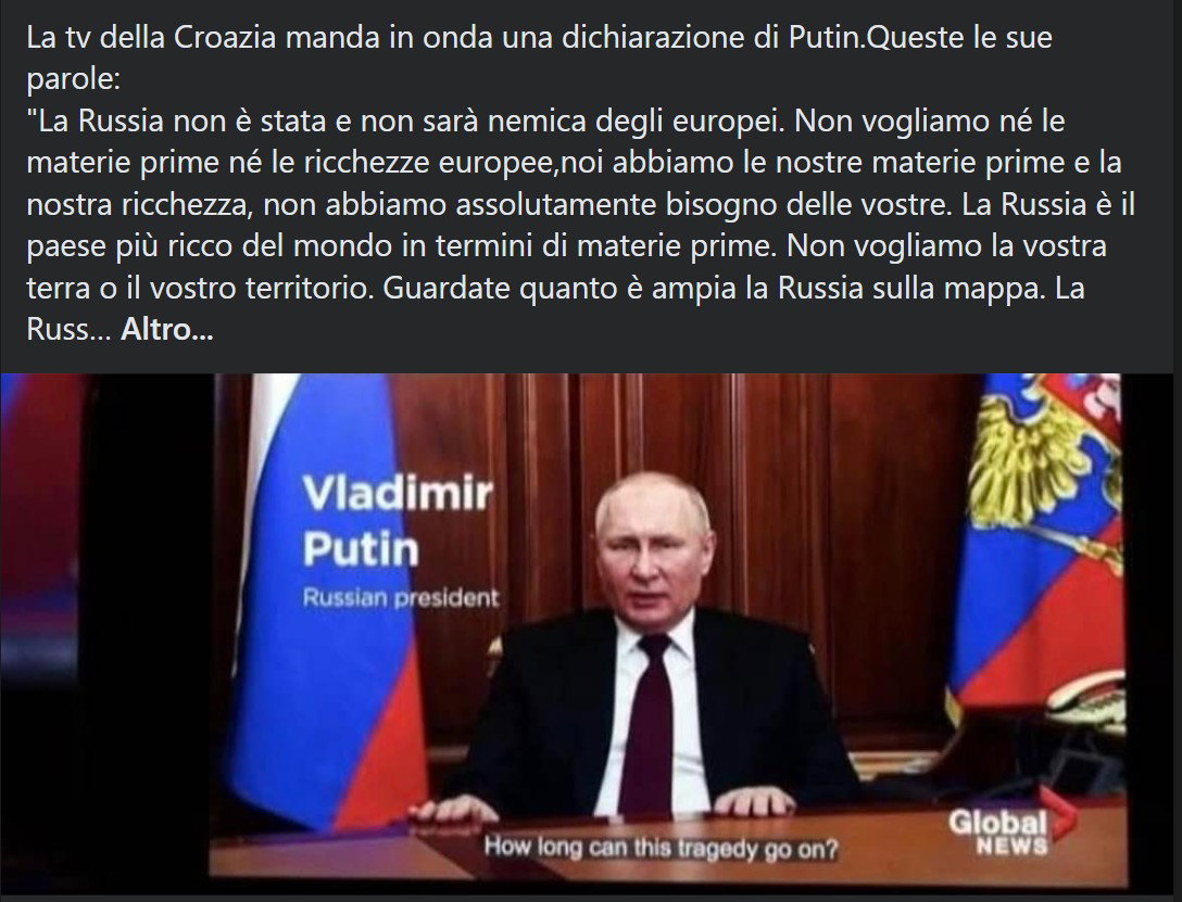 No, Putin non è stato intervistato dalla tv croata article-post