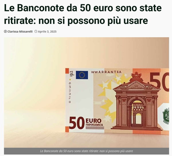 Le banconote da 50 euro ritirate