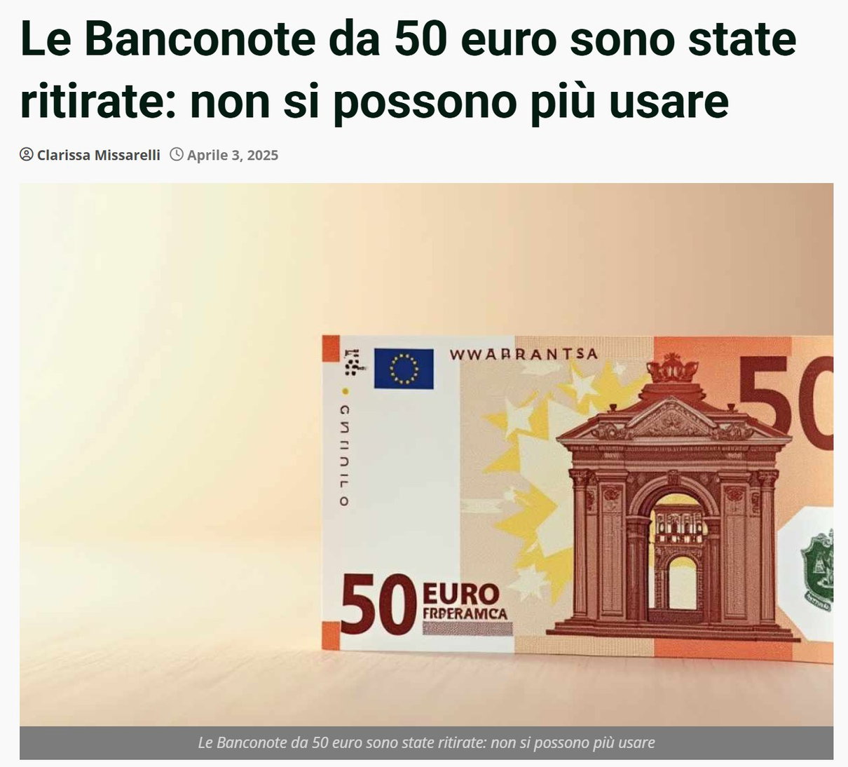 Le banconote da 50 euro ritirate article-post