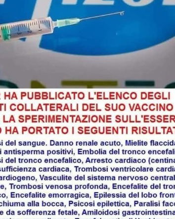 L’ennesimo elenco degli effetti collaterali
