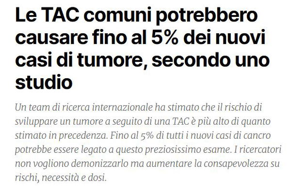 Le TAC e i tumori