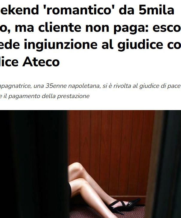 L’escort, il cliente che non paga e Giustitalia article-post