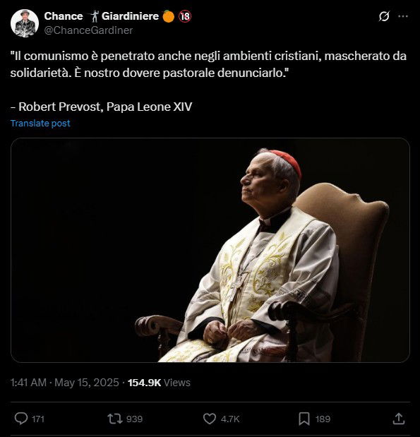 Papa Leone e la citazione sul comunismo