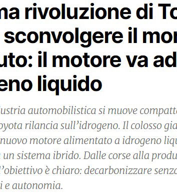Toyota, l’idrogeno e il sensazionalismo
