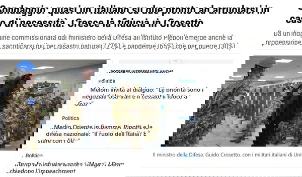 Un italiano su due pronto ad arruolarsi?