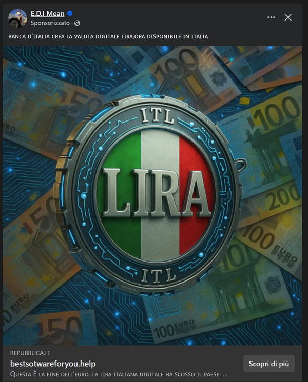 Lira Italiana Digitale, truffa!