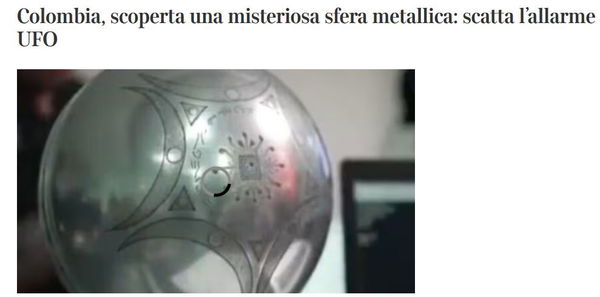 La misteriosa sfera caduta dal cielo