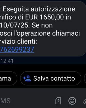 NEXI – Autorizzazione di bonifico